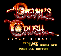 Devil's Crush title screen for TurboGrafx-16